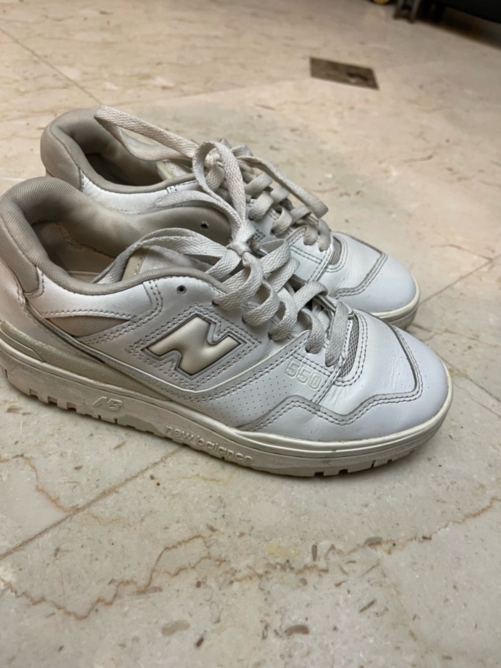 New Balance White Low-Top 550 Sneakers